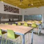 classic maker table with butcher block top, henrico public library