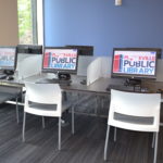 Skware - 6 person Computer Table with privacy screens