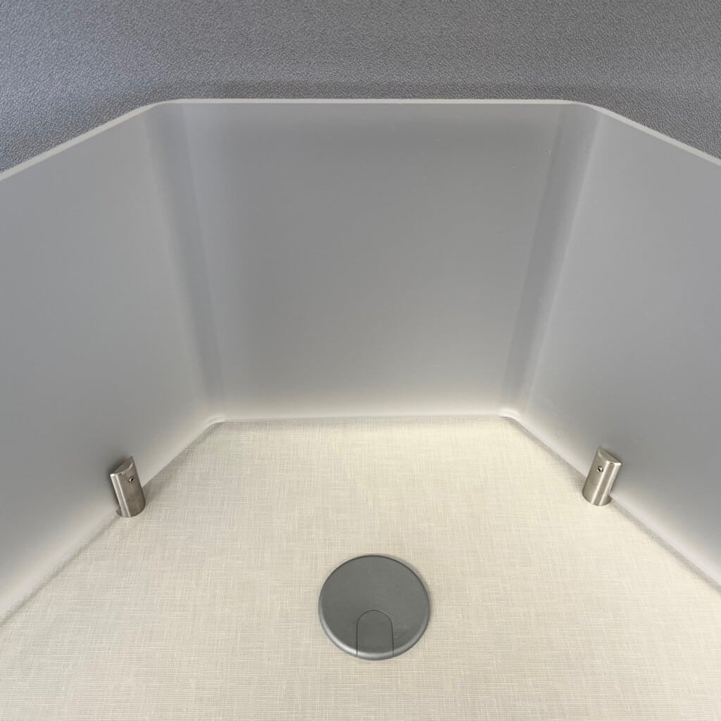 Wedge Table - Grommet & Acrylic Privacy Panel