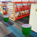 four activity play end panels for children's library area